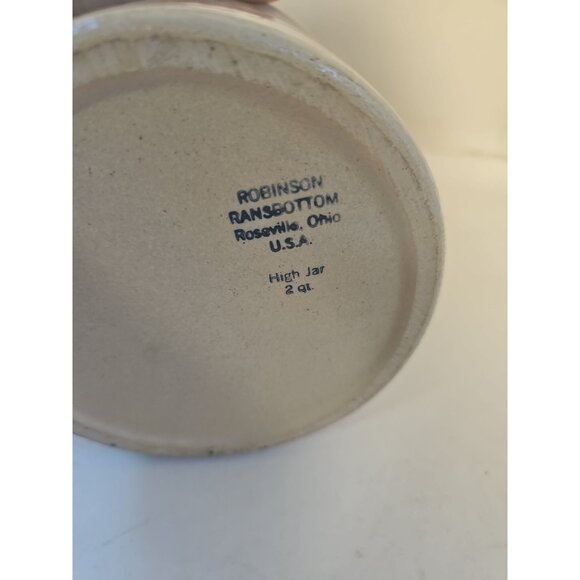 Robinson Ransbottom Pottery MERRY CHRISTMAS Crock High Jar 2-qt 1994 Utensil RRP - Picture 5 of 5
